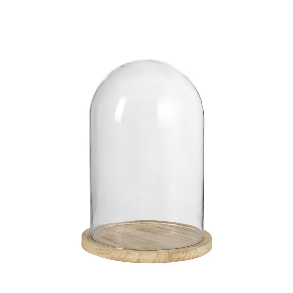 CAMPANA IN VETRO CON BASE IN LEGNO H18 DIAMETRO 13.5 CM